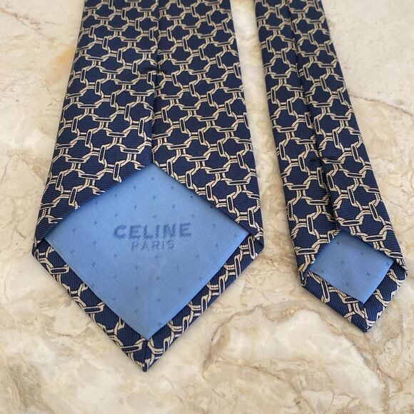 Celine Macadam 100% Silk Tie - Picture 7 of 9